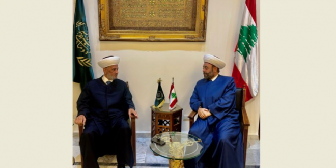 المفتي دريان خلال لقائه الشيخ عريمط archives