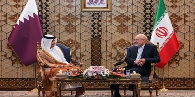قاليباف خلال لقائه وزير الخارجية القطري